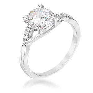 WildKlass 1.3Ct Rhodium Plated Simple Engagement Ring-WildKlass Jewelry