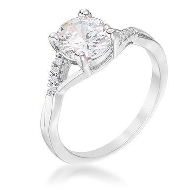 WildKlass 1.3Ct Rhodium Plated Simple Engagement Ring-WildKlass Jewelry