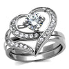 WildKlass Stainless Steel Ring High Polished Women AAA Grade CZ Clear-WildKlass Jewelry