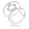 WildKlass 0.75ct CZ Rhodium Plated Star Contemporary Ring-WildKlass Jewelry