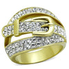 WildKlass Stainless Steel Ring Two-Tone IP Gold Women Top Grade Crystal Clear-WildKlass Jewelry