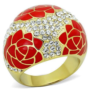 WildKlass WildKlass Stainless Steel Ring IP Gold Women Top Grade Crystal Clear-WildKlass Jewelry