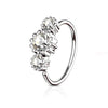 3 Round CZ Set 316L Surgical Steel WildKlass Hoop Ring for Nose & Ear Cartilage-WildKlass Jewelry