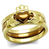 WildKlass Stainless Steel Ring IP Gold & IP Light Brown (IP Light Coffee) Women-WildKlass Jewelry