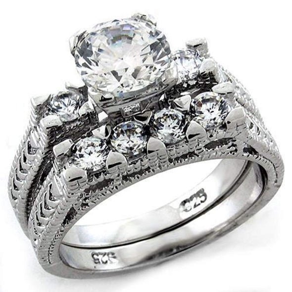 WildKlass Stainless Steel Ring Rhodium Women AAA Grade CZ Clear-WildKlass Jewelry