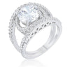 WildKlass 3ct CZ Rhodium Plated Contemporary Ring-WildKlass Jewelry
