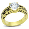 WildKlass Stainless Celtic Steel Ring IP Gold Women AAA Grade CZ Clear-WildKlass Jewelry
