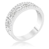 WildKlass 0.4ct CZ Rhodium Plated Contemporary Infinity Band Ring-WildKlass Jewelry