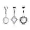 WILDKLASS 3 Pcs Value Pack Assorted Illuminating Stone Set 316L Surgical Steel Belly Button Navel Rings-WildKlass Jewelry