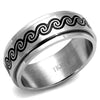 WildKlass Stainless Steel Ring High Polished Men Epoxy Jet-WildKlass Jewelry