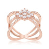 WildKlass 0.8ct CZ Rose Gold Delicate Triple Wrap Ring-WildKlass Jewelry