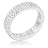 WildKlass 1.3ct CZ Rhodium Plated Classic Band Ring-WildKlass Jewelry