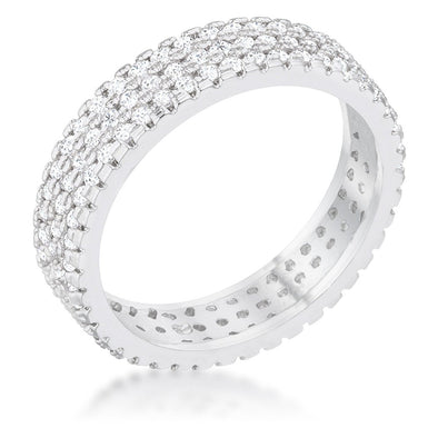 WildKlass 1.3ct CZ Rhodium Plated Classic Band Ring-WildKlass Jewelry