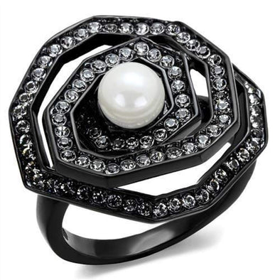 WildKlass Stainless Steel Ring IP Women Synthetic White-WildKlass Jewelry