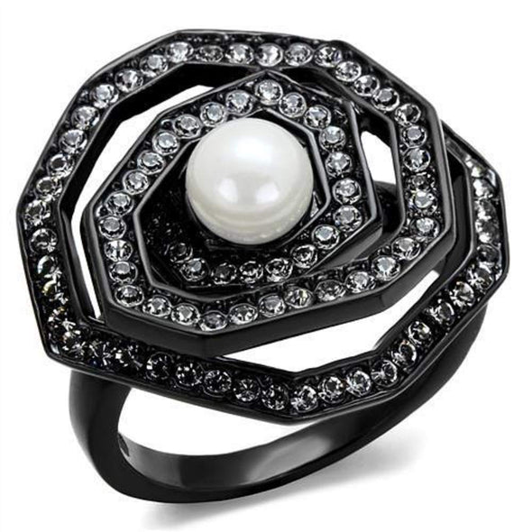 WildKlass Stainless Steel Ring IP Women Synthetic White-WildKlass Jewelry