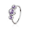3 Round CZ Set 316L Surgical Steel WildKlass Hoop Ring for Nose & Ear Cartilage-WildKlass Jewelry