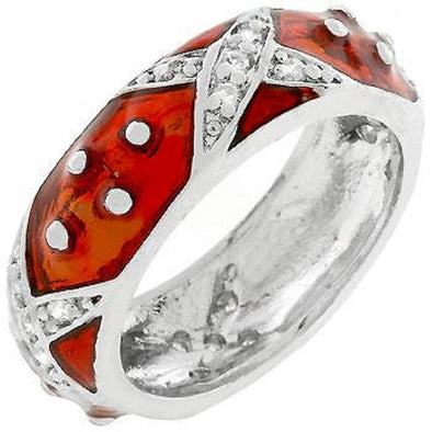 WildKlass Marbled Ruby Red Enamel Ring-WildKlass Jewelry