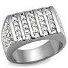 WildKlass Stainless Steel Ring High Polished (no Plating) Men Top Grade Crystal Clear-WildKlass Jewelry