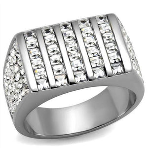 WildKlass Stainless Steel Ring High Polished (no Plating) Men Top Grade Crystal Clear-WildKlass Jewelry