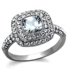 WildKlass Stainless Steel Ring High Polished (no Plating) Women AAA Grade CZ Clear-WildKlass Jewelry