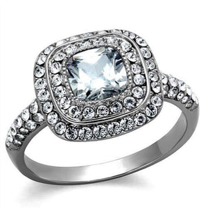 WildKlass Stainless Steel Ring High Polished (no Plating) Women AAA Grade CZ Clear-WildKlass Jewelry