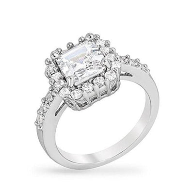 WildKlass Pave Asscher Ring-WildKlass Jewelry