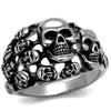 WildKlass Stainless Steel Ring High Polished Men Epoxy Jet-WildKlass Jewelry