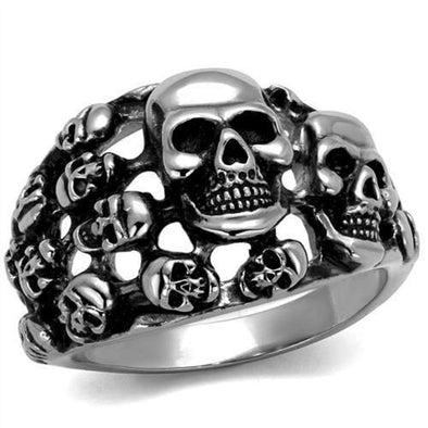 WildKlass Stainless Steel Ring High Polished Men Epoxy Jet-WildKlass Jewelry