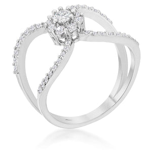 WildKlass 0.4ct CZ Rose Gold Delicate Floral Wrap Ring-WildKlass Jewelry