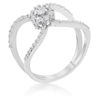 WildKlass 0.4ct CZ Rose Gold Delicate Floral Wrap Ring-WildKlass Jewelry