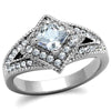 WildKlass Stainless Steel Ring High Polished (no Plating) Women AAA Grade CZ Clear-WildKlass Jewelry