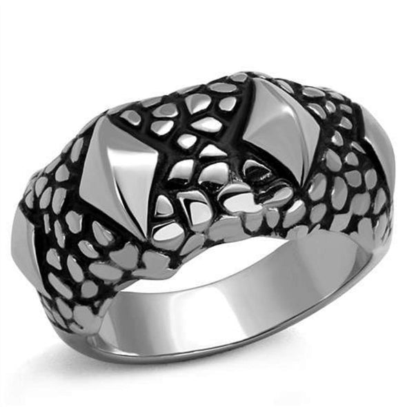 WildKlass Stainless Steel Ring High Polished Men Epoxy Jet-WildKlass Jewelry