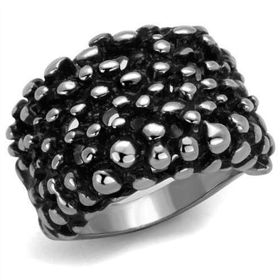 WildKlass Stainless Steel Ring High Polished Men Epoxy Jet-WildKlass Jewelry