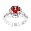 WildKlass Garnet Halo Engagement Ring-WildKlass Jewelry