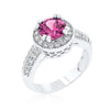 WildKlass Fuchsia Halo Engagement Ring-WildKlass Jewelry