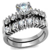 WildKlass Stainless Steel Ring High Polished Women AAA Grade CZ Clear-WildKlass Jewelry