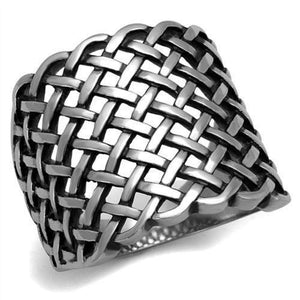 WildKlass Stainless Steel Ring High Polished Men Epoxy Jet-WildKlass Jewelry