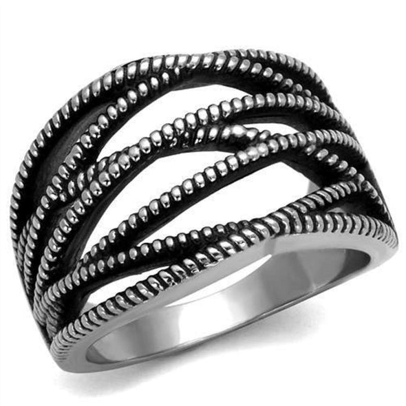 WildKlass Stainless Steel Ring High Polished Men Epoxy Jet-WildKlass Jewelry