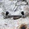 316L Stainless Steel Black Butterfly WildKlass Nipple Bar-WildKlass Jewelry
