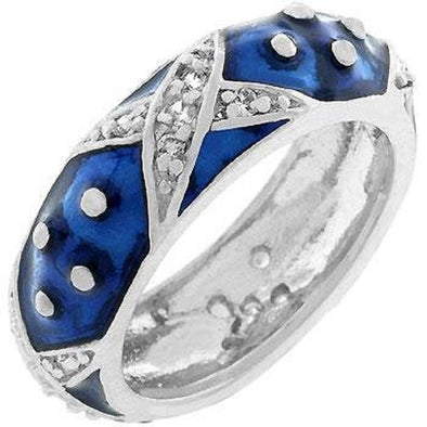 WildKlass Marbled Navy Blue Enamel Ring-WildKlass Jewelry