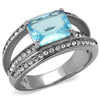 WildKlass Stainless Steel Ring No Plating Women Synthetic Sea Blue-WildKlass Jewelry