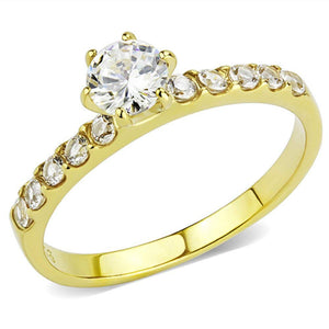 WildKlass Stainless Steel Ring IP Gold Women AAA Grade CZ Clear-WildKlass Jewelry