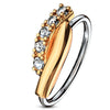 CZ Paved Twisted Bar 316L Surgical Steel WildKlass Nose, Cartilage Hoop Rings-WildKlass Jewelry