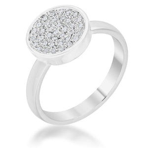 WildKlass 0.2ct CZ Rhodium Plated Pave Circle Ring-WildKlass Jewelry