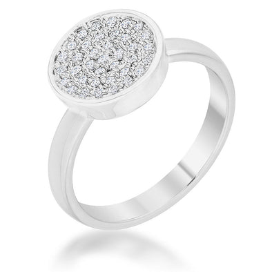 WildKlass 0.2ct CZ Rhodium Plated Pave Circle Ring-WildKlass Jewelry
