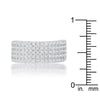 WildKlass 1ct CZ Rhodium Plated Wide Ring-WildKlass Jewelry