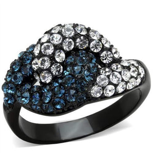 WildKlass Stainless Steel Ring IP Black Women Top Grade Crystal Montana-WildKlass Jewelry