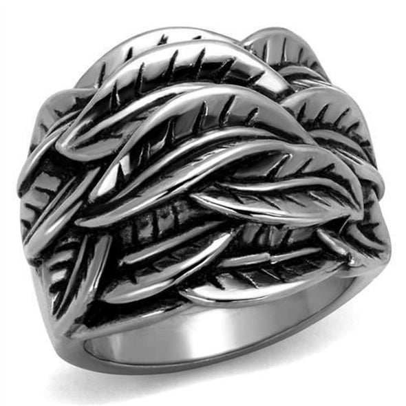 WildKlass Stainless Steel Ring High Polished Men Epoxy Jet-WildKlass Jewelry