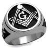 WildKlass Stainless Steel Ring High Polished Men Epoxy Jet-WildKlass Jewelry