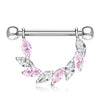 WildKlass Marquise CZ Bridge Dangle Nipple Ring with 316L Surgical Steel Barbell-WildKlass Jewelry